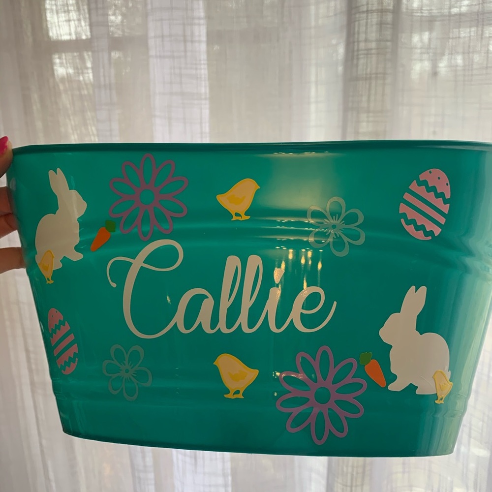 Adorable personalized Easter basket chicks eggs